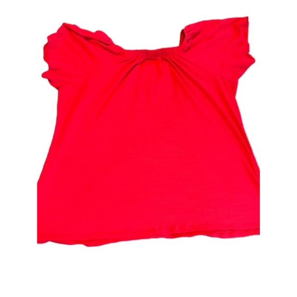 Avenue Coral Textured Knit Button Down Cap Sleeve Size 18/20 - Picture 5 of 8